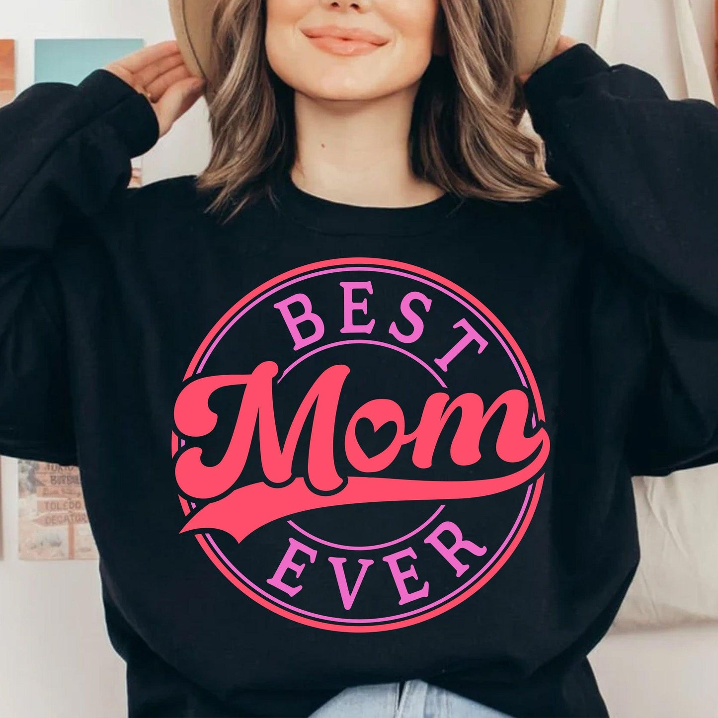 Best Mom Ever SVG PNG - Retro Badge Mothers Day Shirt Design - Cricut Sublimation Digital Download