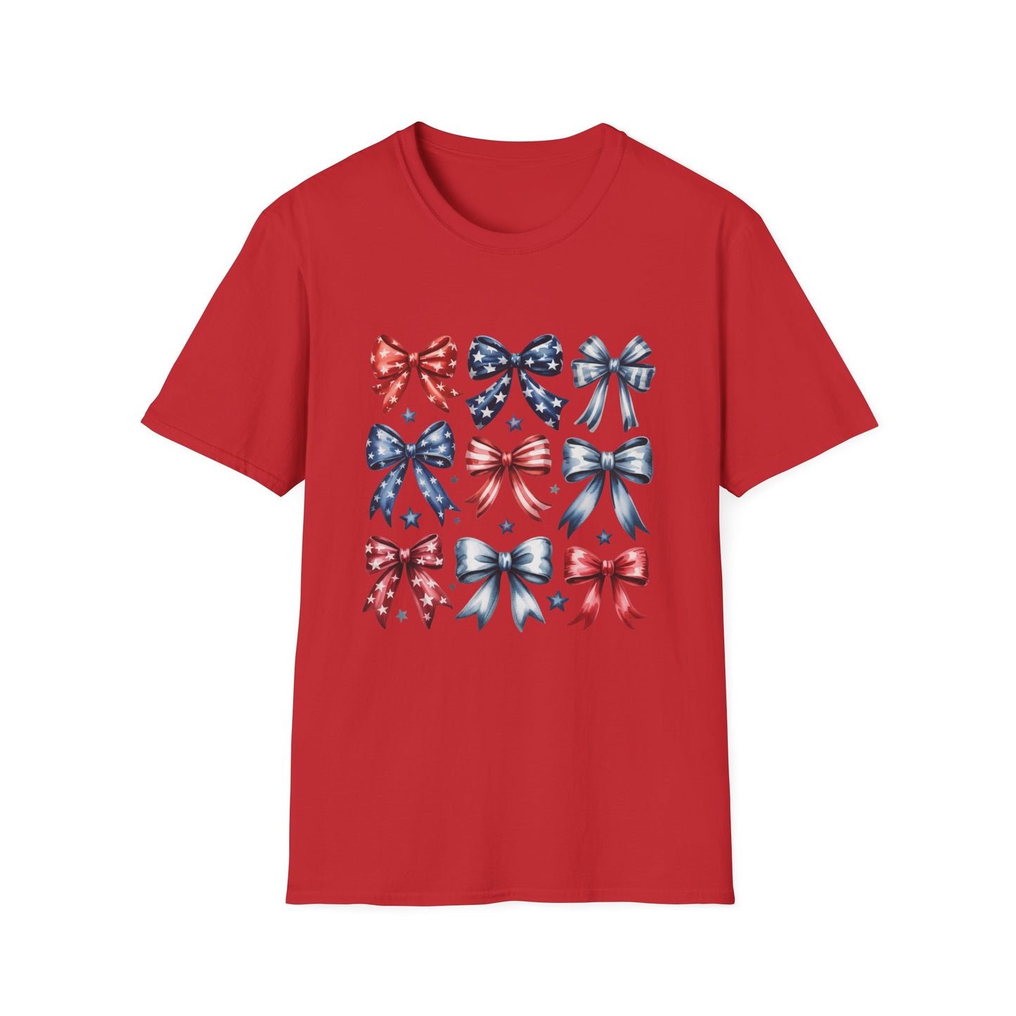 Red White Blue Bows T-Shirt | 4th of July Memorial Day Shirt
