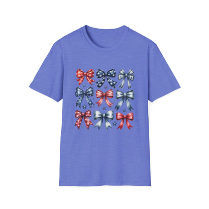 Red White Blue Bows T-Shirt | 4th of July Memorial Day Shirt