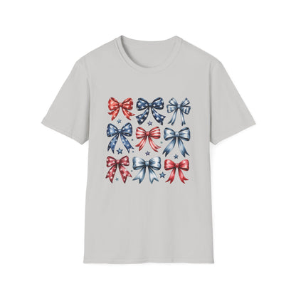 Red White Blue Bows T-Shirt | 4th of July Memorial Day Shirt