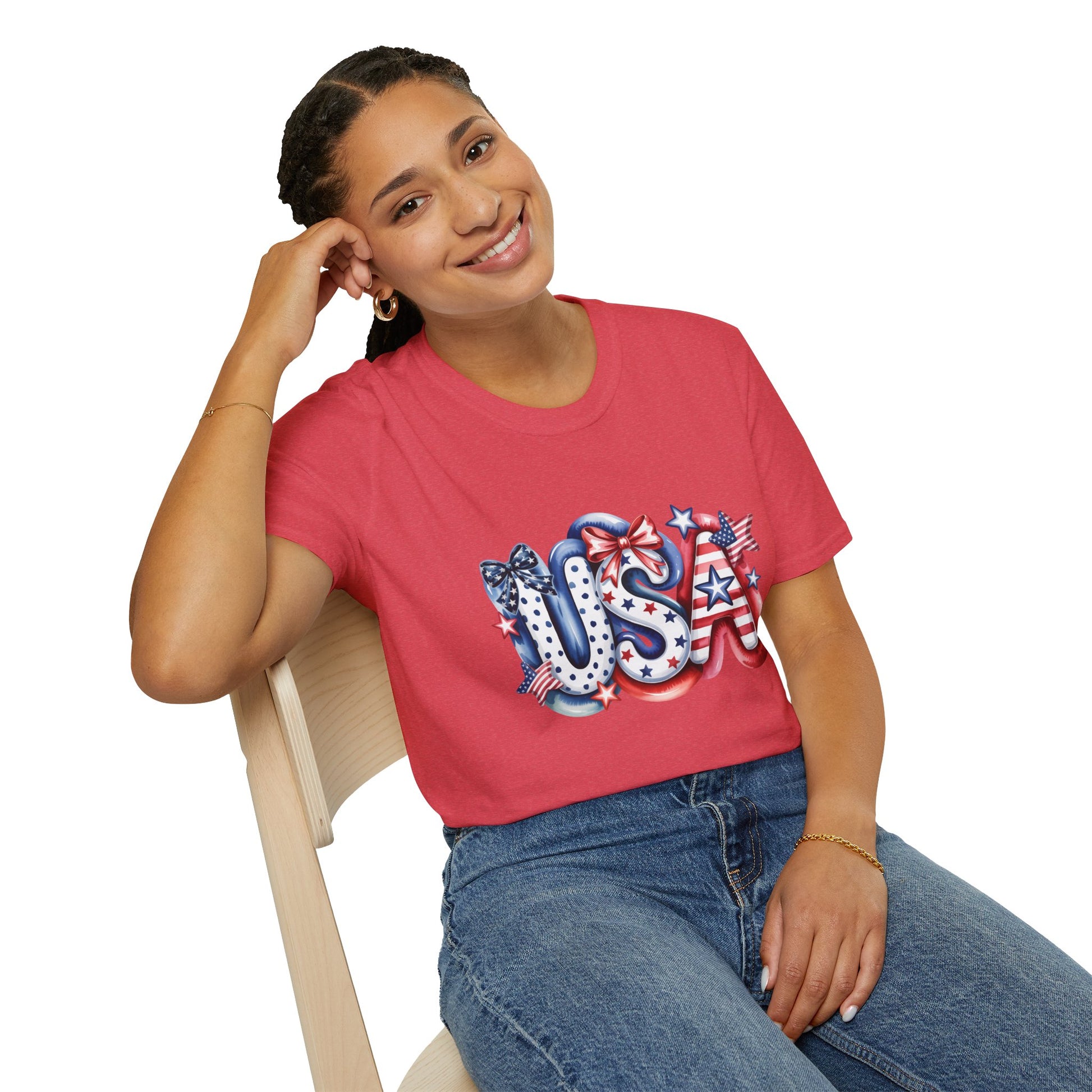USA Graphic T-Shirt | Patriotic Fourth of July Memorial Day Tee.