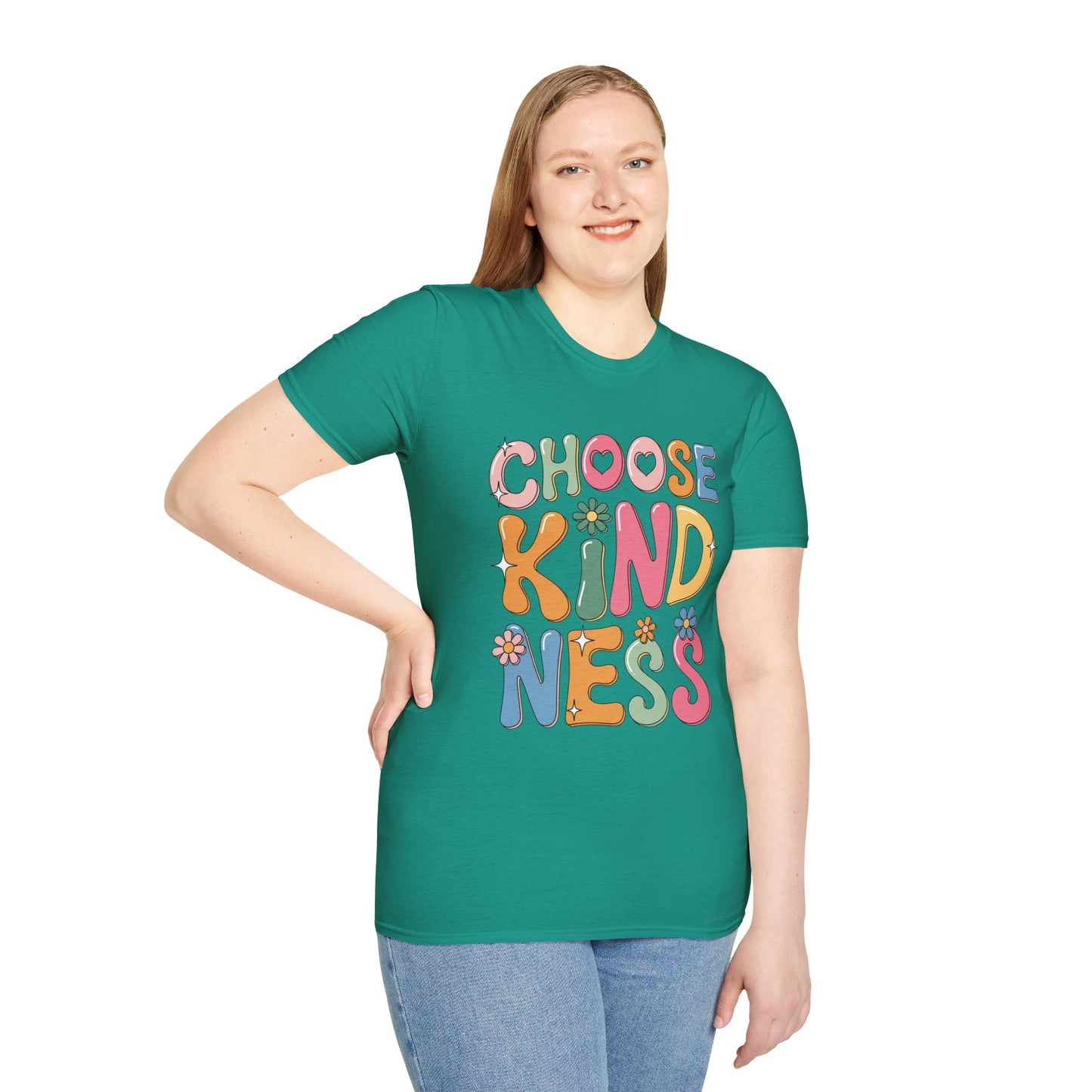 Choose Kindness T-Shirt | Retro Floral Positive Message Tee.