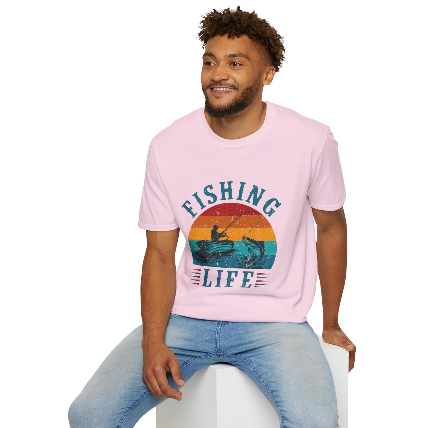 Fishing Life T-Shirt | Retro Sunset Kayak Fishing Tee.