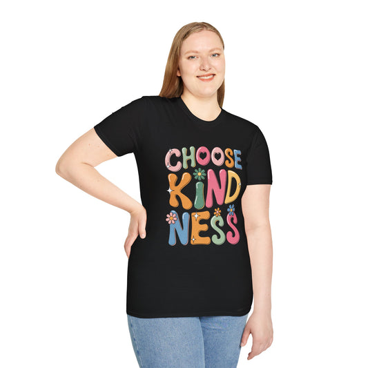 Choose Kindness T-Shirt | Retro Floral Positive Message Tee.