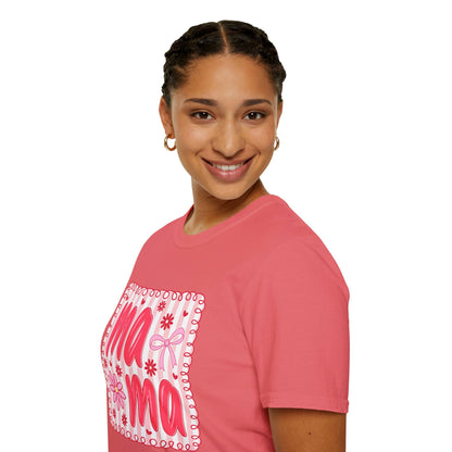 Mama Floral Graphic T-Shirt | Pink Hand lettered Tee.
