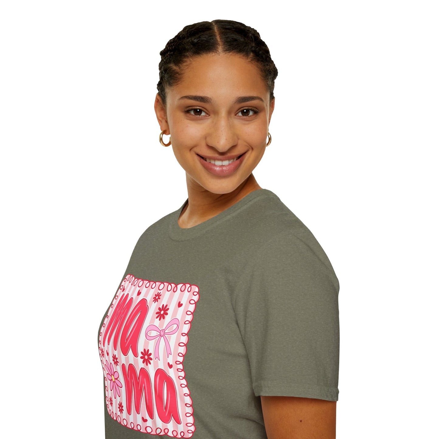 Mama Floral Graphic T-Shirt | Pink Hand lettered Tee.
