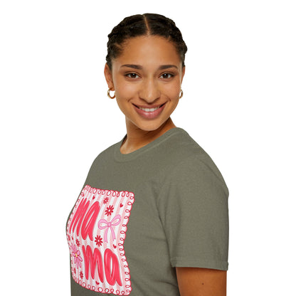 Mama Floral Graphic T-Shirt | Pink Hand lettered Tee.