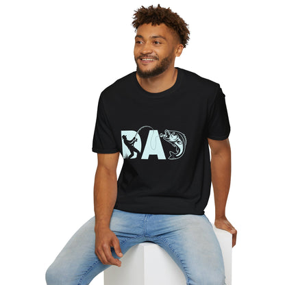 Dad Fishing T-Shirt | Dad Letter Art with Angler Bass Design.