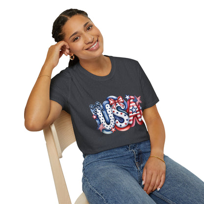 USA Graphic T-Shirt | Patriotic Fourth of July Memorial Day Tee.