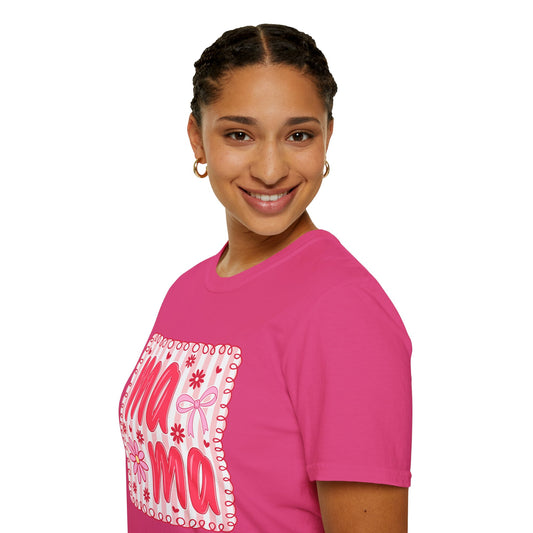 Mama Floral Graphic T-Shirt | Pink Hand lettered Tee.