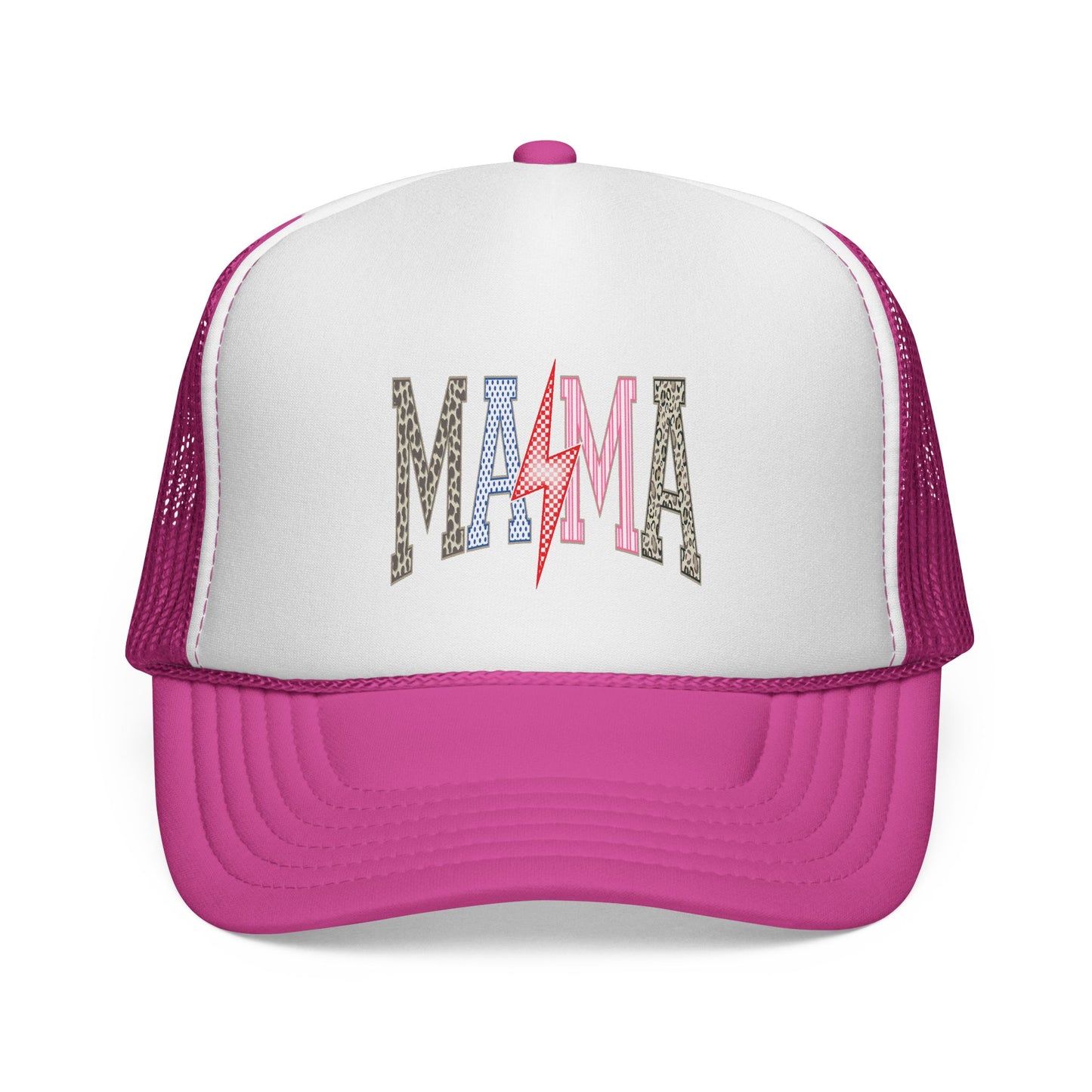 Mama Lightning Trucker Cap | Retro Rock Mom Mesh Hat.