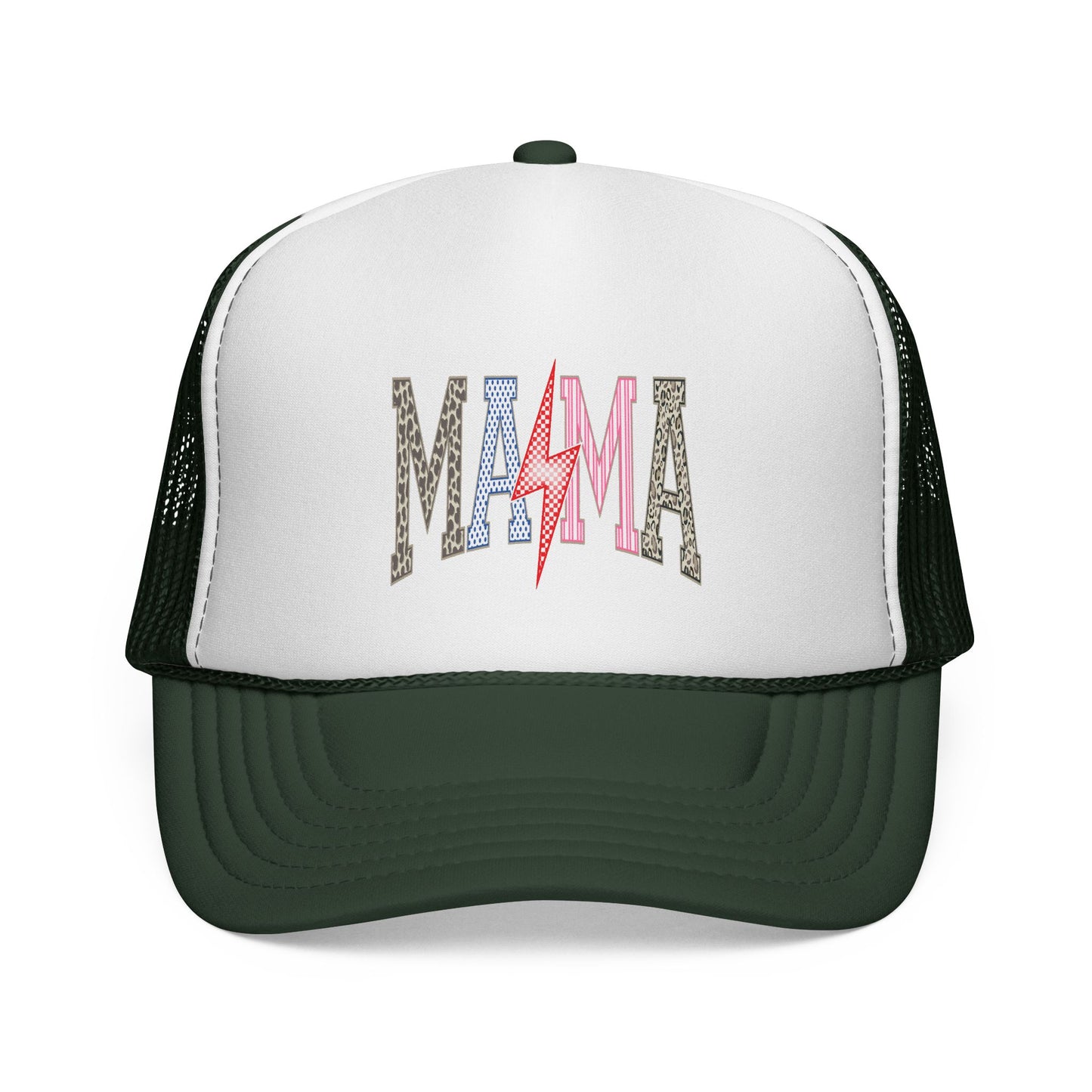 Mama Lightning Trucker Cap | Retro Rock Mom Mesh Hat.