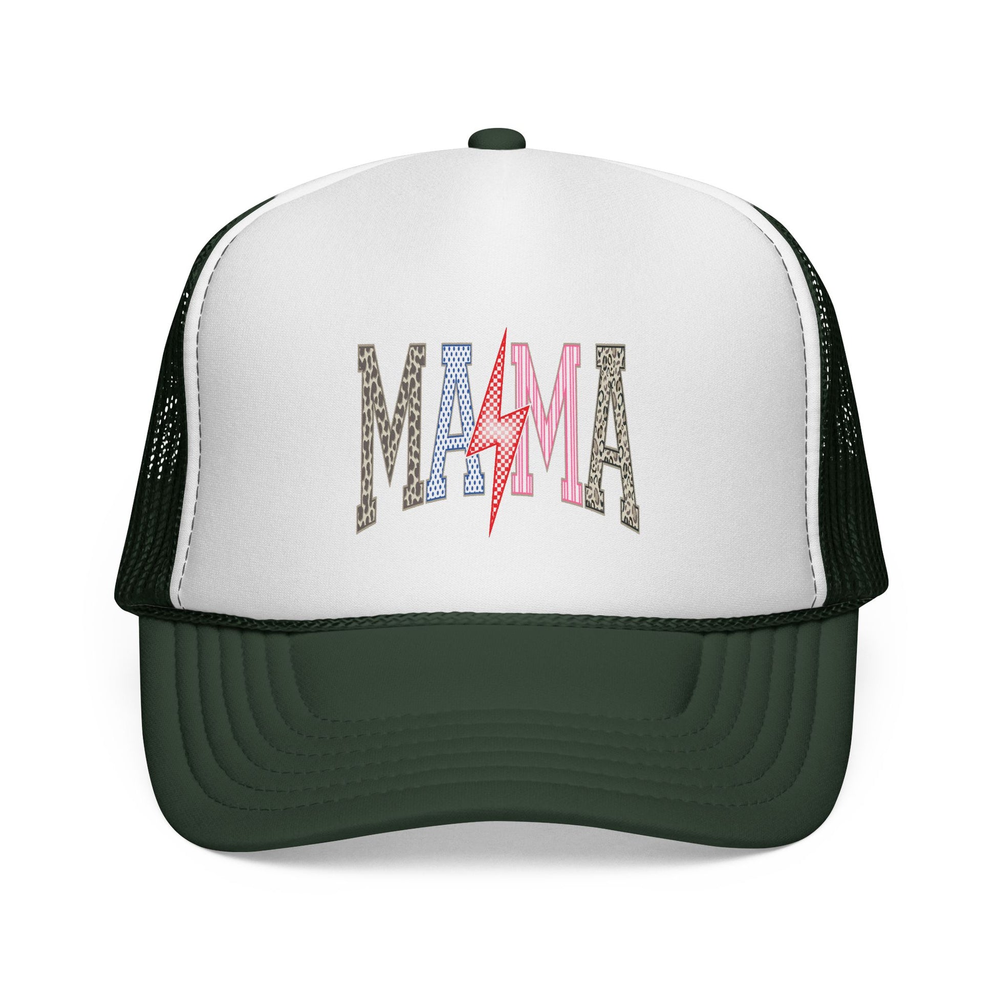 Mama Lightning Trucker Cap | Retro Rock Mom Mesh Hat.