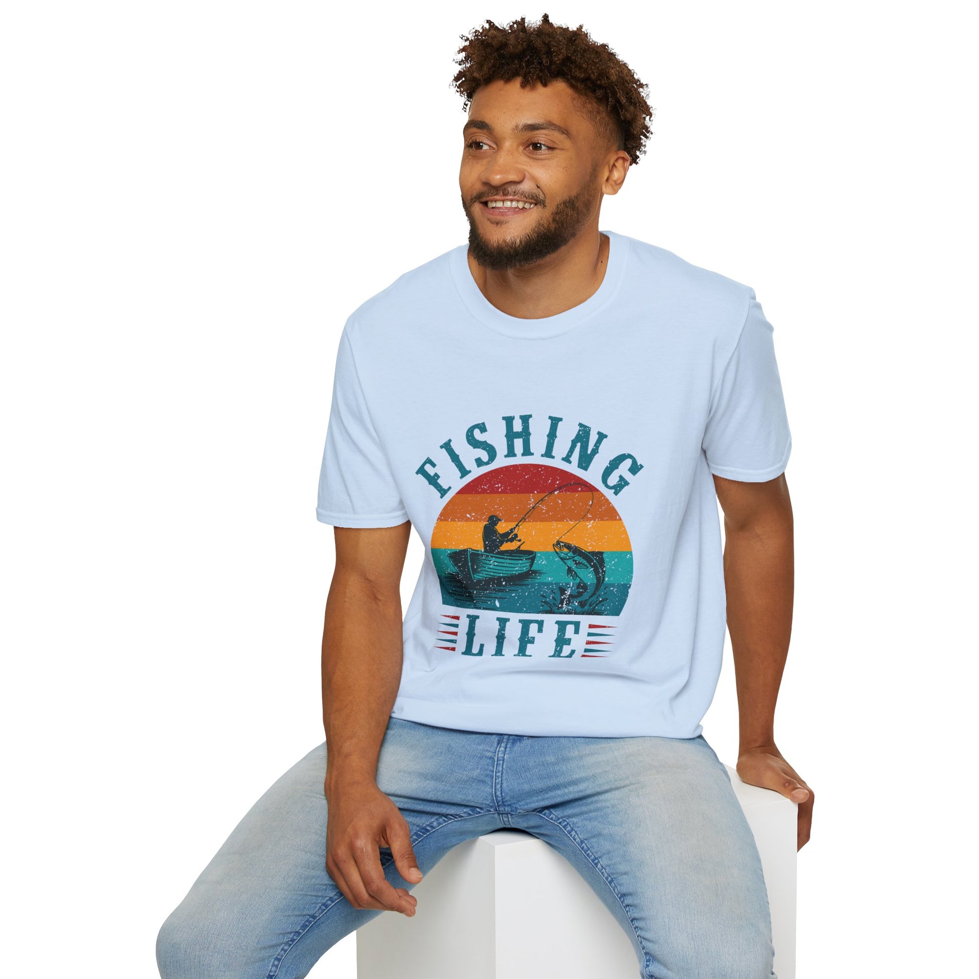 Fishing Life T-Shirt | Retro Sunset Kayak Fishing Tee.