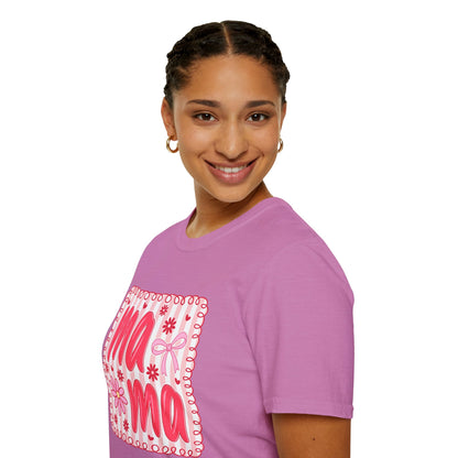 Mama Floral Graphic T-Shirt | Pink Hand lettered Tee.