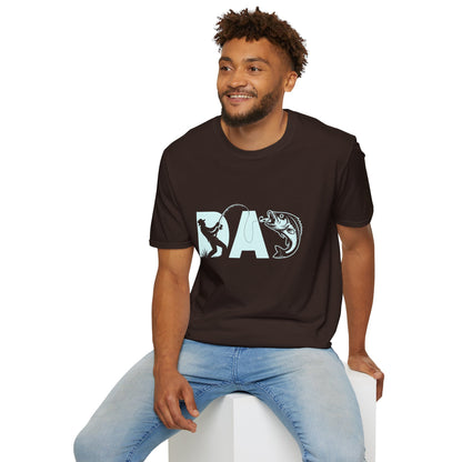 Dad Fishing T-Shirt | Dad Letter Art with Angler Bass Design.