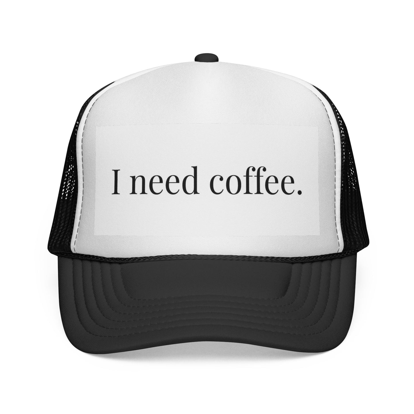 I Need Coffee Trucker Cap | Funny Coffee Lover Mesh Hat.