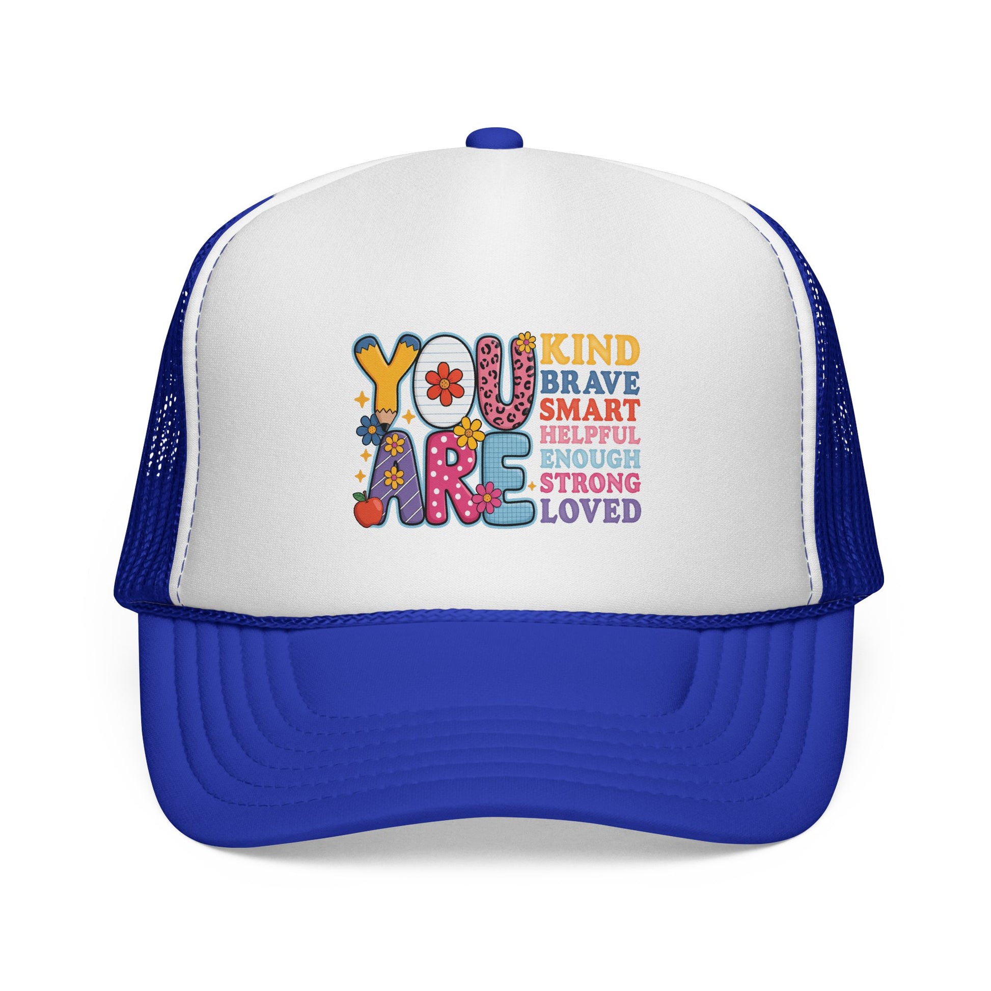 You Are | Positive Affirmation Floral Trucker Cap.
