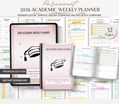 2026 Academic Planner - Boost Study & Productivity