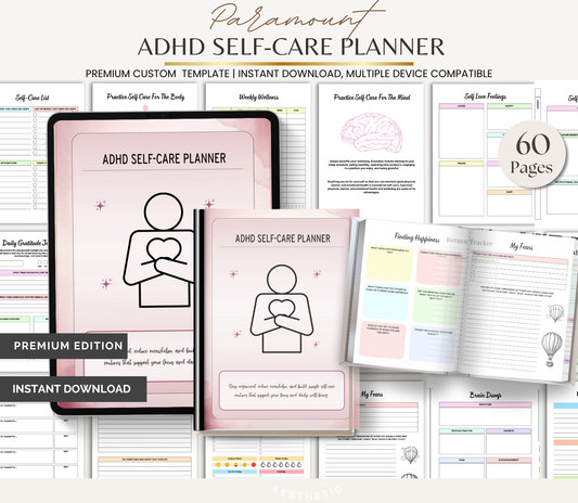 ADHD Self Care Planner Instant Download Printable