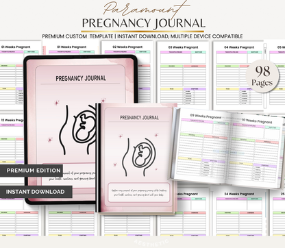 Digital Download Pregnancy Journal | Baby Journey & Weekly Reflection Planner