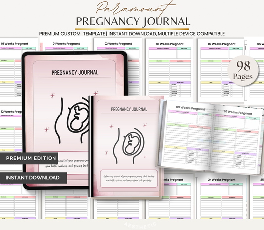 Digital Download Pregnancy Journal | Baby Journey & Weekly Reflection Planner