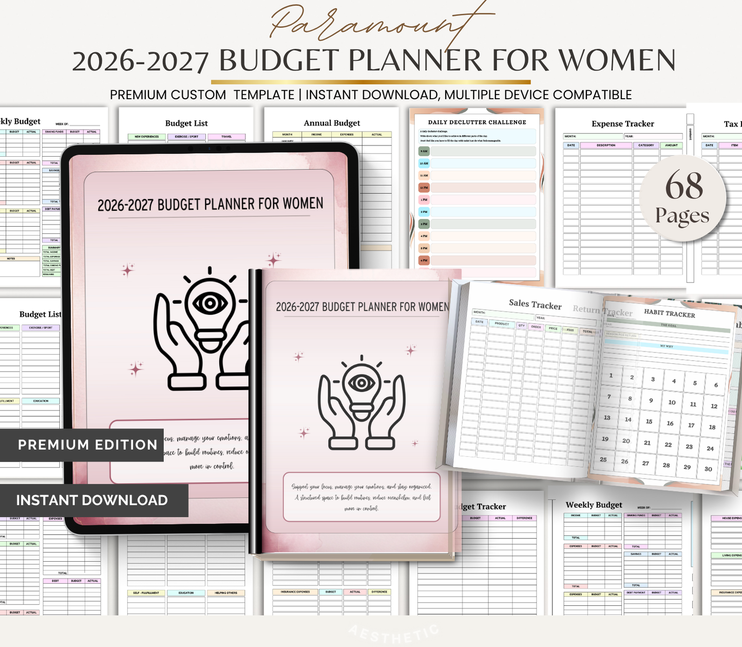 Digital Download 2026–2027 Budget Planner for Women | Finance & Money Management Tracker