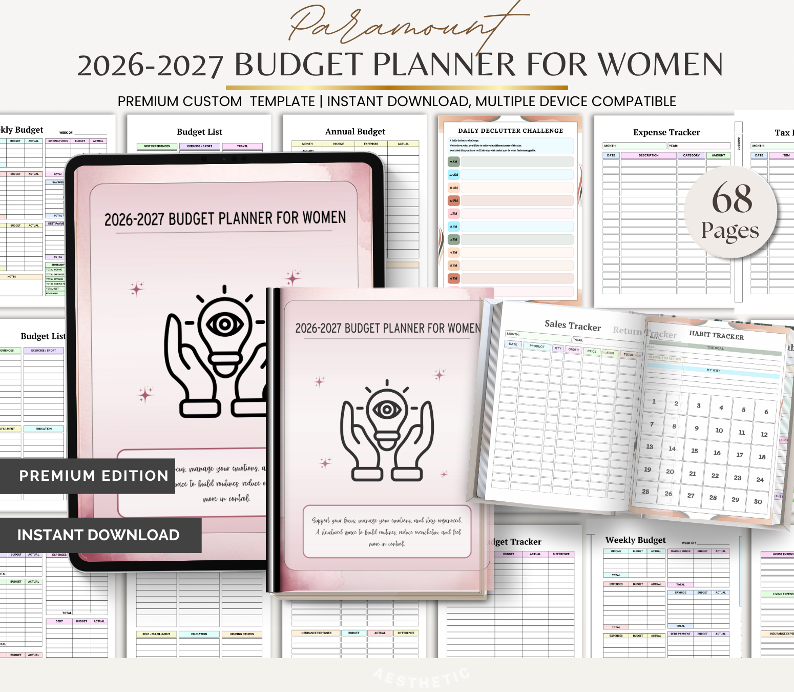 Digital Download 2026–2027 Budget Planner for Women | Finance & Money Management Tracker
