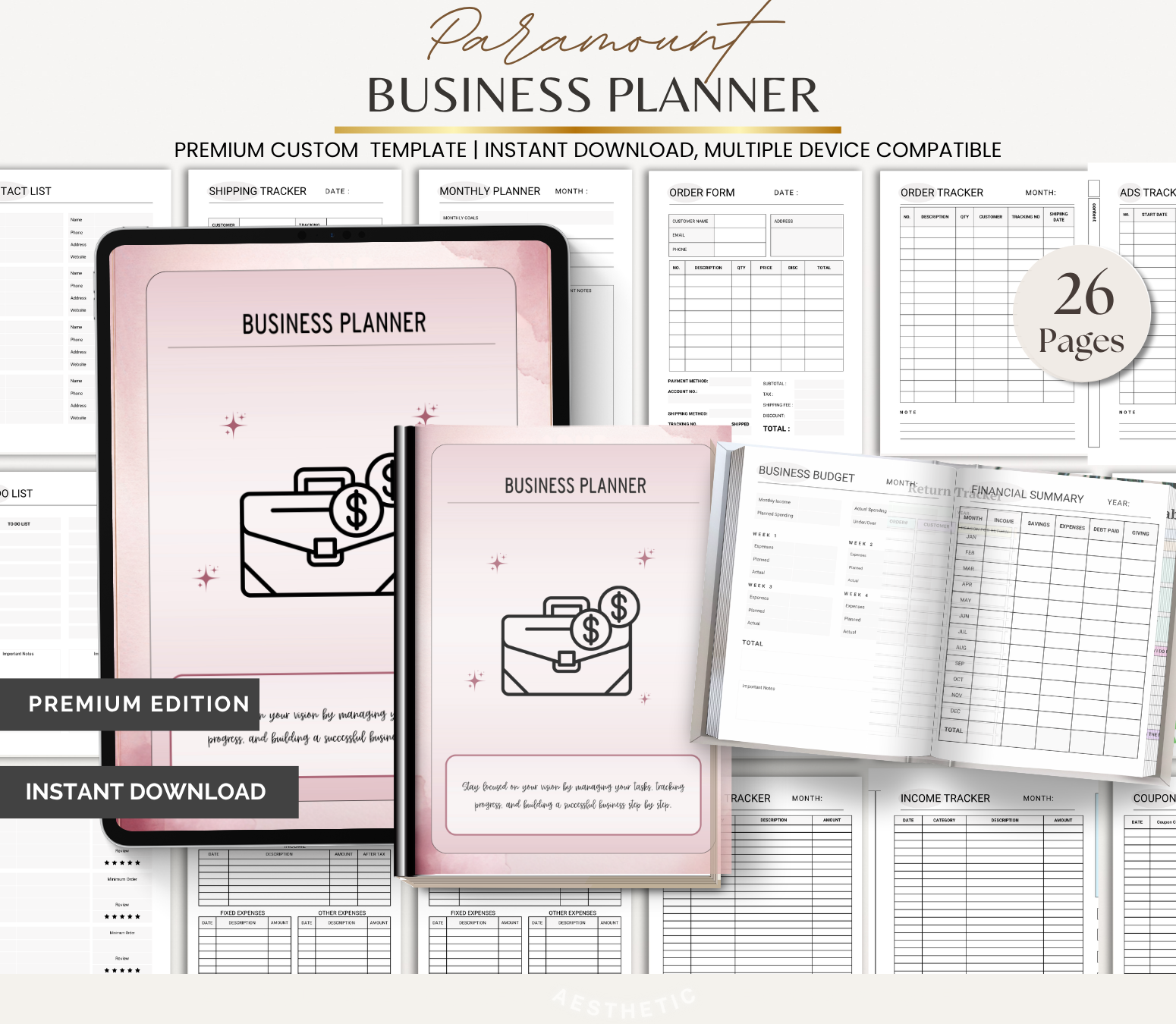 Digital Download Business Planner | Startup, Strategy & Productivity Organizer