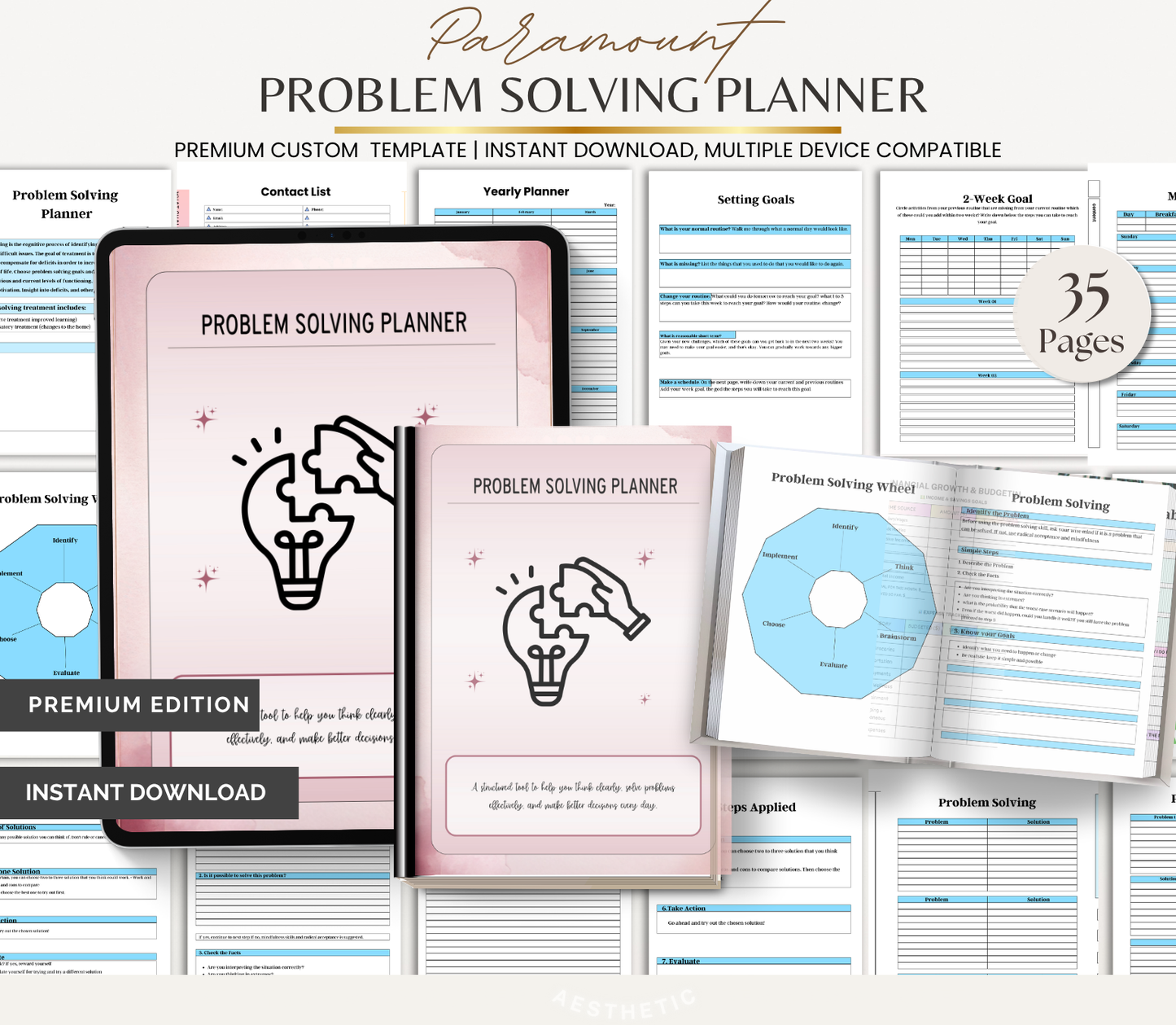Digital Download Problem Solving Planner | Critical Thinking & Decision Making Journal