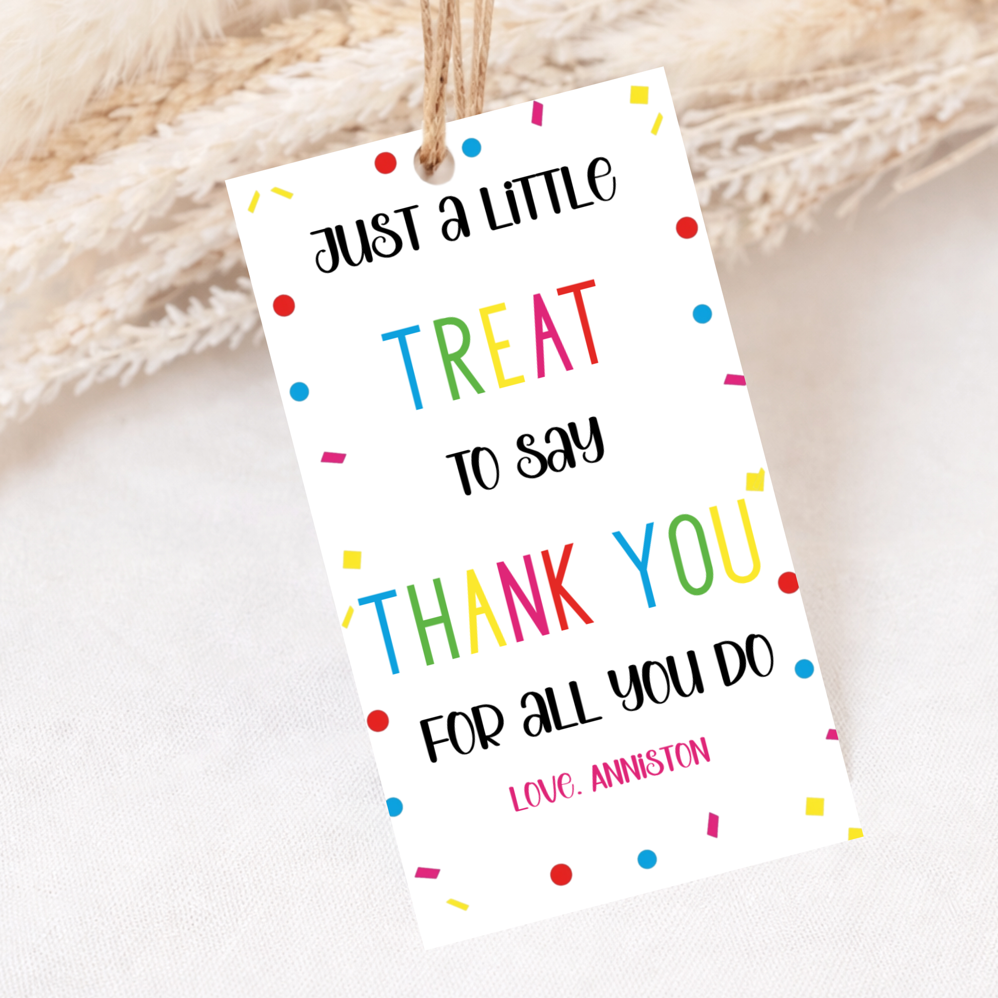 Teacher Appreciation Gift Tag Printable – Editable Thank You Label | Instant Download