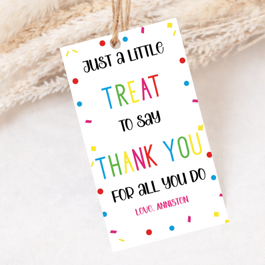 Teacher Appreciation Gift Tag Printable – Editable Thank You Label | Instant Download