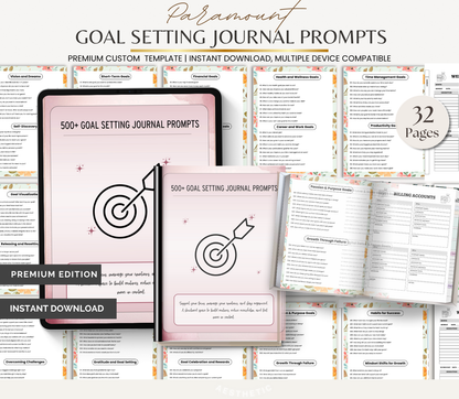 Goal Setting Journal Prompts | Productivity & Self Growth Planner