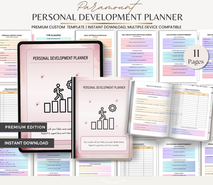 Digital Download Personal Development Planner | Goal Setting & Self Growth Journal