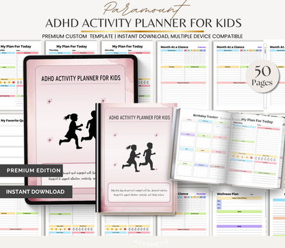 Digital Download ADHD Activity Planner for Kids | Focus & Routine Daily Planner