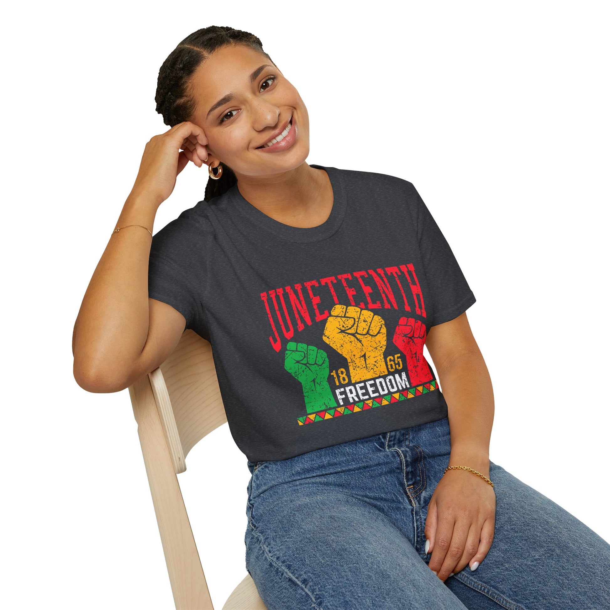 Juneteenth Celebration T-Shirt | Raised Fists 1865 Retro Design.