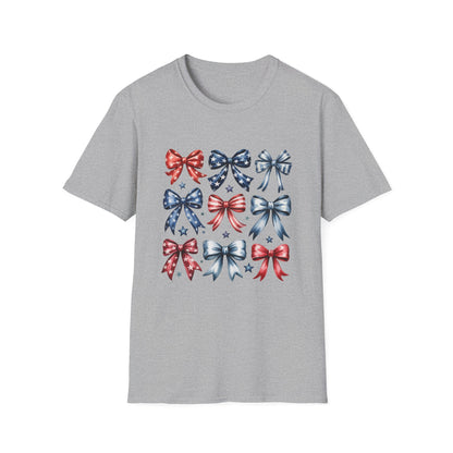 Red White Blue Bows T-Shirt | 4th of July Memorial Day Shirt