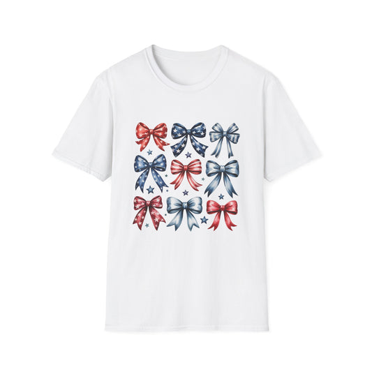 Red White Blue Bows T-Shirt | 4th of July Memorial Day Shirt
