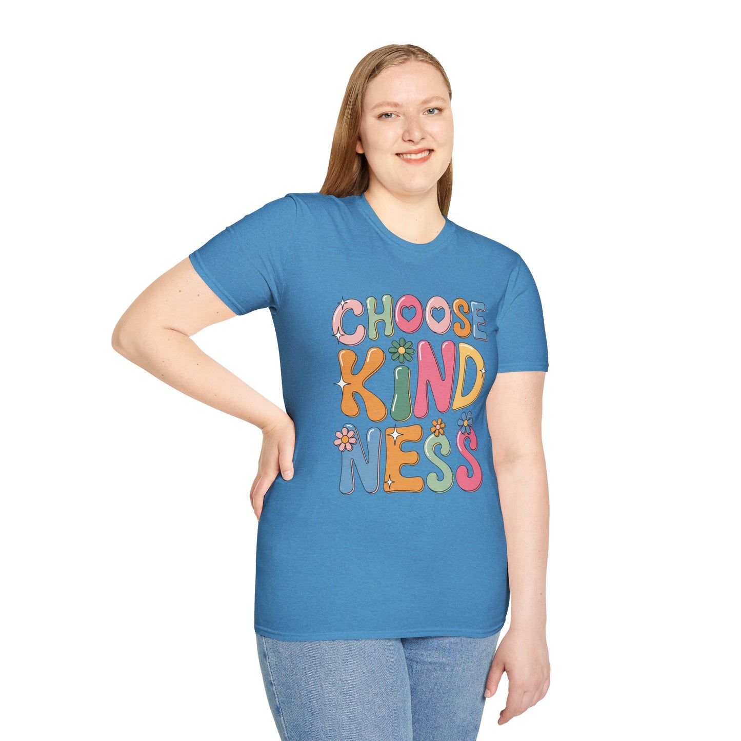 Choose Kindness T-Shirt | Retro Floral Positive Message Tee.