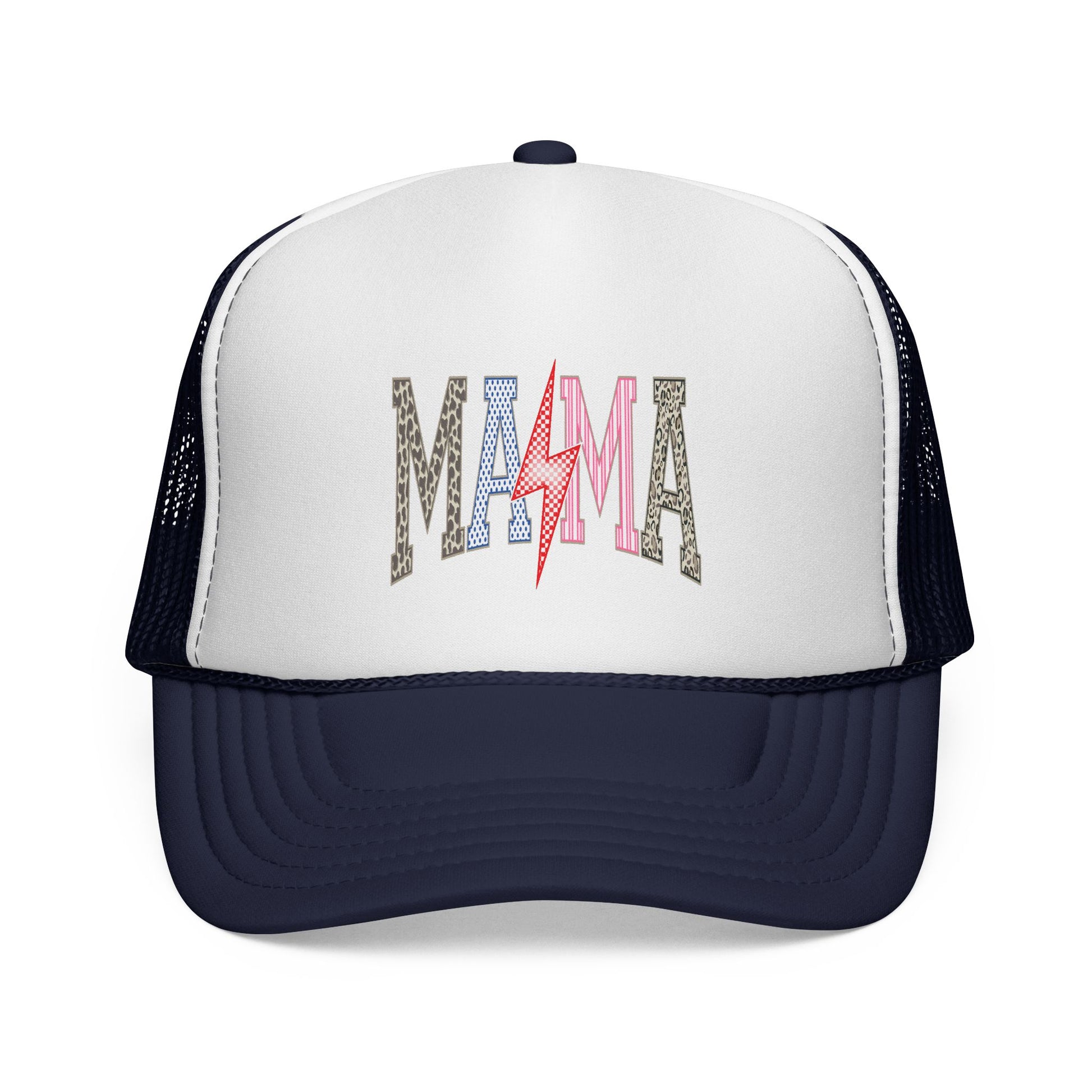 Mama Lightning Trucker Cap | Retro Rock Mom Mesh Hat.