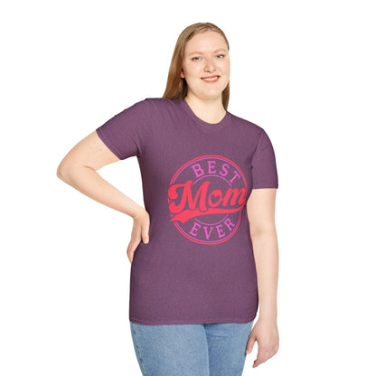 Best Mom Ever T-Shirt | Pink Retro Graphic Tee for Moms