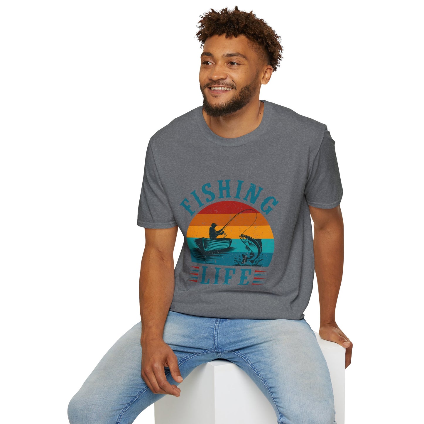 Fishing Life T-Shirt | Retro Sunset Kayak Fishing Tee.