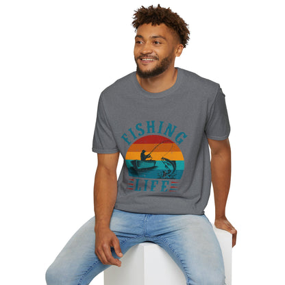 Fishing Life T-Shirt | Retro Sunset Kayak Fishing Tee.