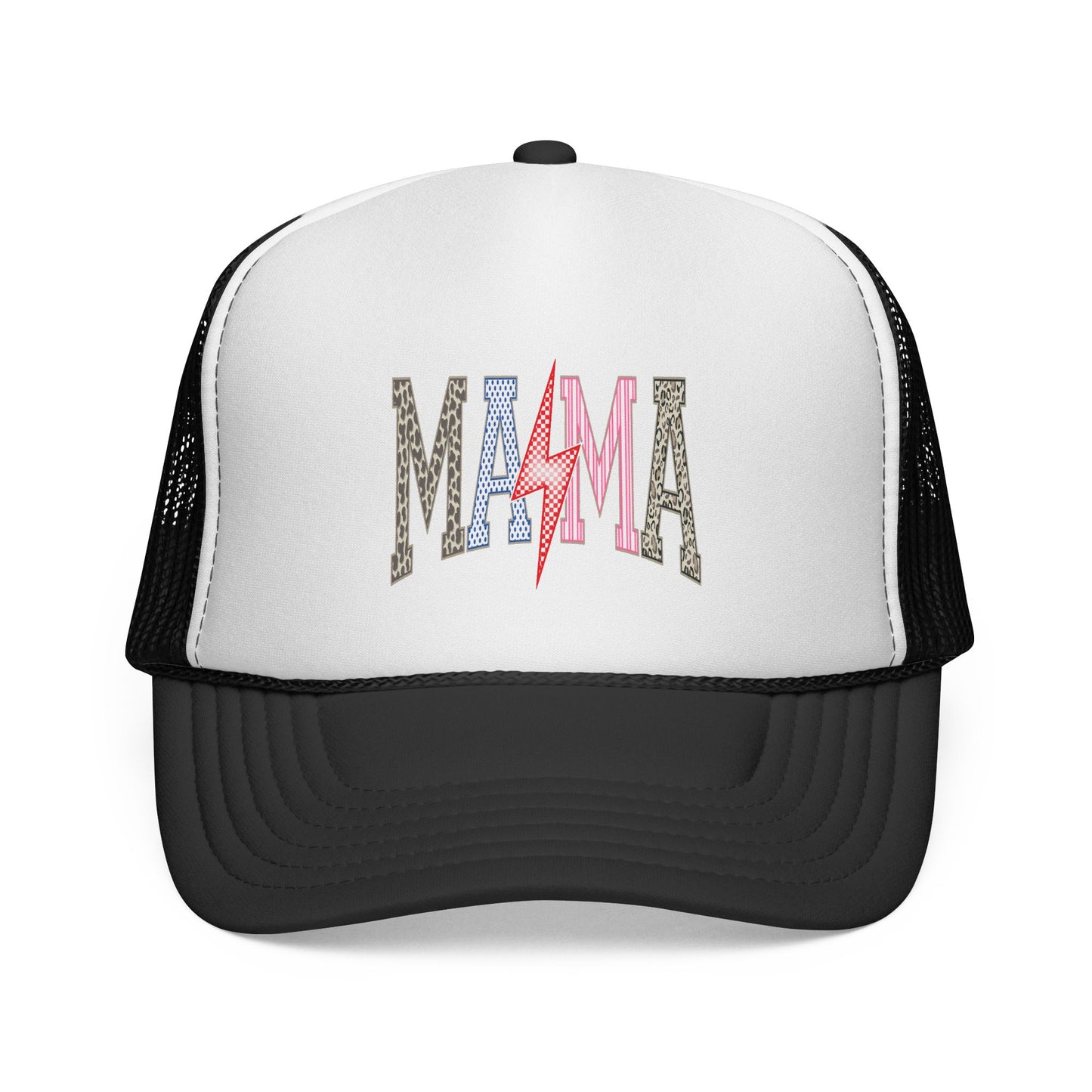 Mama Lightning Trucker Cap | Retro Rock Mom Mesh Hat.