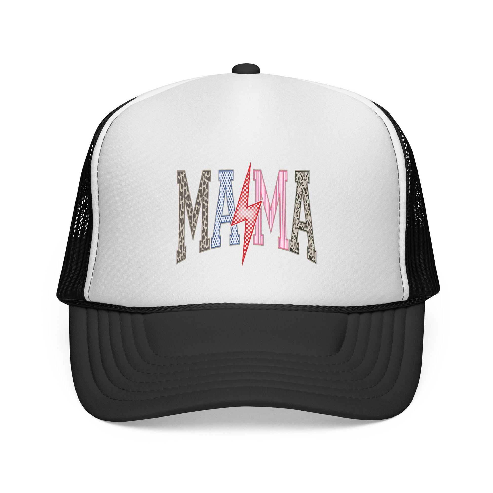 Mama Lightning Trucker Cap | Retro Rock Mom Mesh Hat.