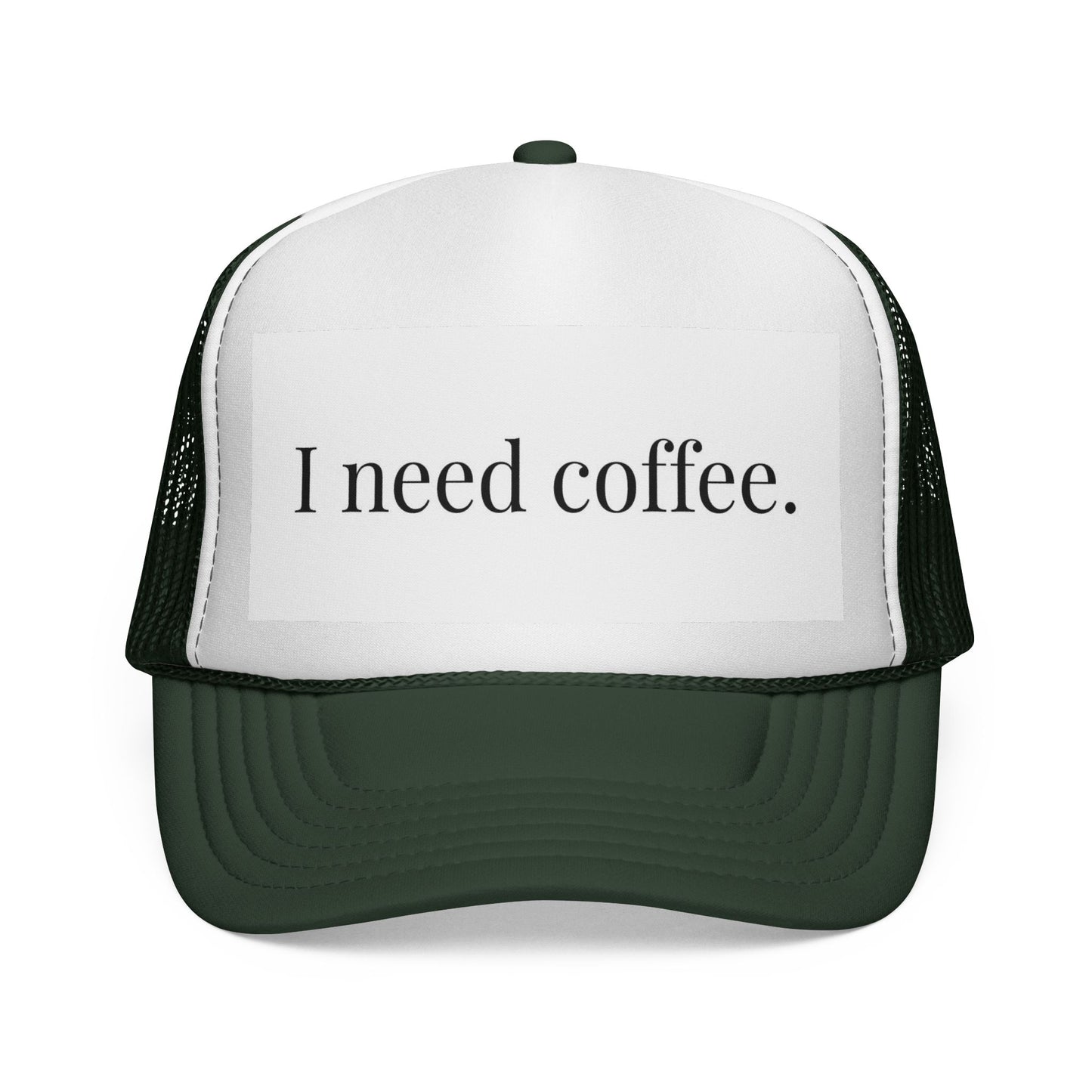 I Need Coffee Trucker Cap | Funny Coffee Lover Mesh Hat.