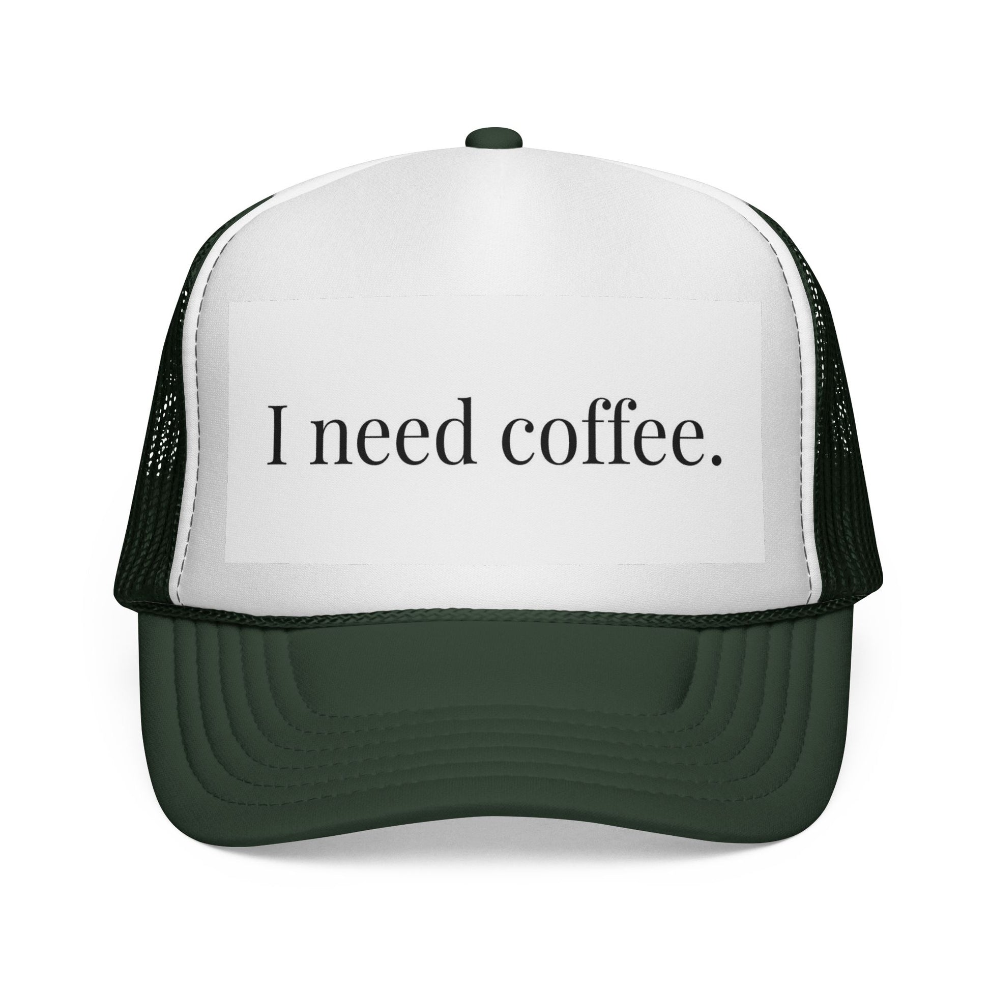 I Need Coffee Trucker Cap | Funny Coffee Lover Mesh Hat.