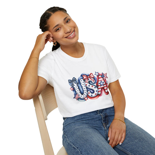 USA Graphic T-Shirt | Patriotic Fourth of July Memorial Day Tee.