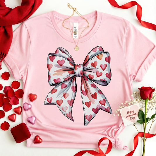 Valentine's Day Coquette Bow Heart PNG | Retro Sublimation Design – Digital Download
