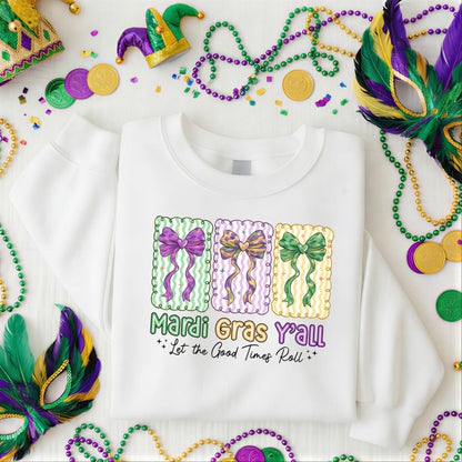 Mardi Gras PNG | Coquette Bows Sublimation Design | Digital Download